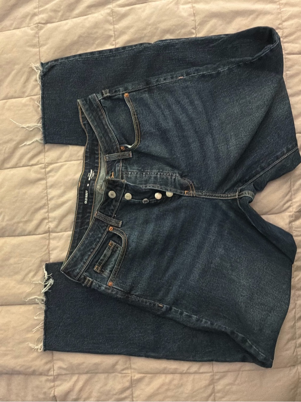 Old Navy OG Straight ankle Dark Blue Cropped Button-Fly Jeans